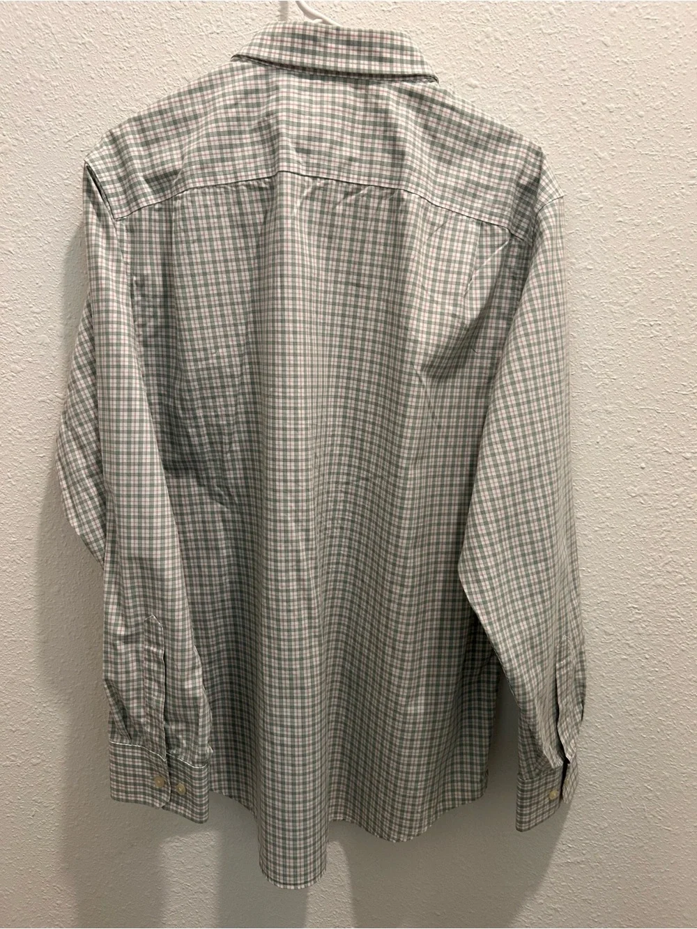 Banana Republic Mint and White Checked Dress Shirt